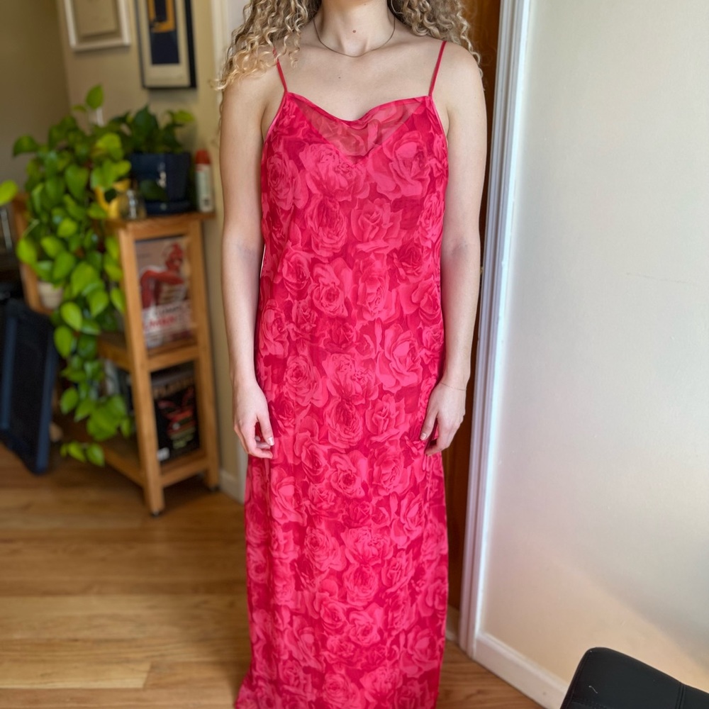 Red flower dress